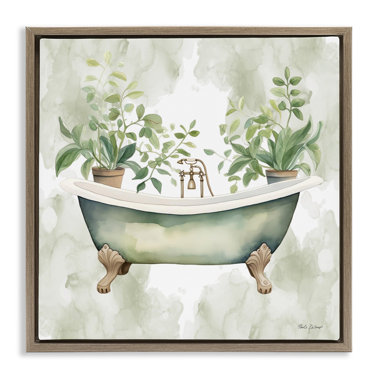 Stupell Industries Bath Oasis with Greenery Floating Frame, design by Nicole DeCamp